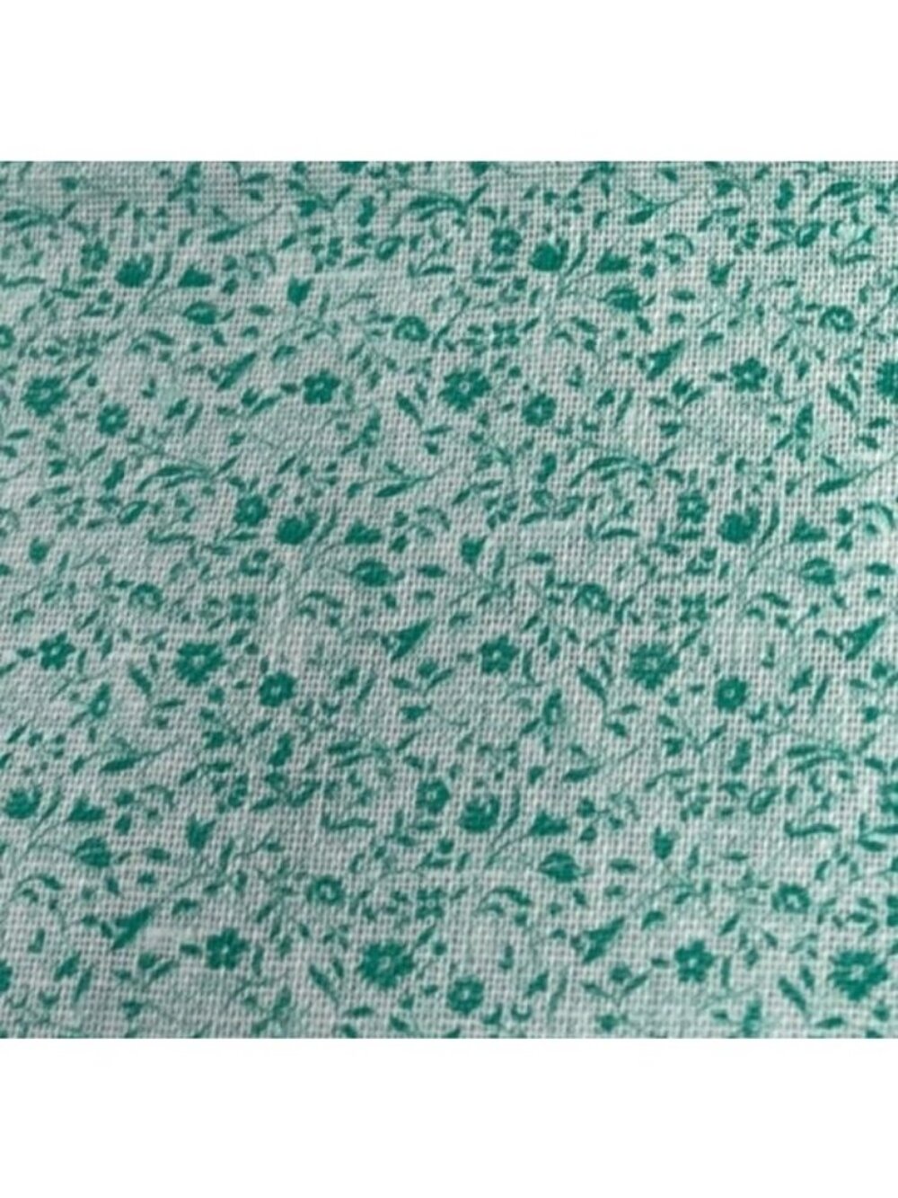 Green Floral Cotton Fabric 19"x44" Minimal Flowers Lightweight Sewing Craft